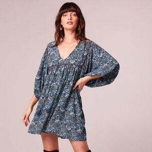 Band of the Free Mallory Babydoll Teal Mini Dress